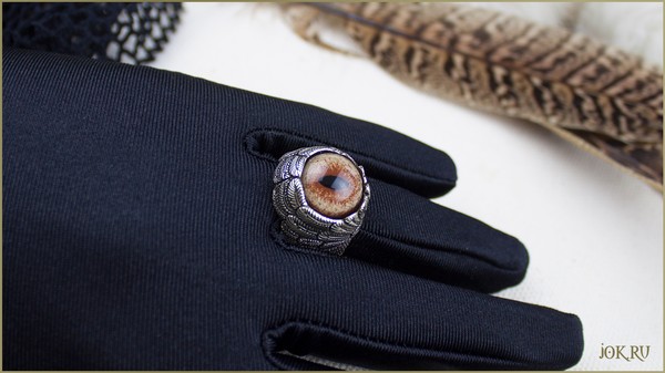 Ювелирное женское кольцо глаз соболя красивое украшение купить подарок жене да день рожденья в магазине Joker-studio